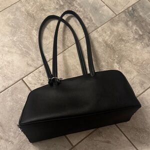 Baggu Black Leather bowler bag